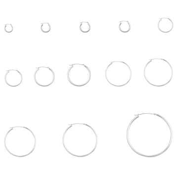 2mm Thickness Snap Post Hoop Earring Hoop Earrings Round 925 Sterling Silver (12mm-65mm)